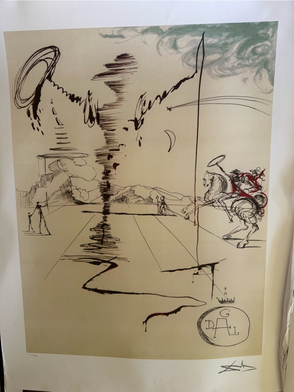 Salvador Dali, Don Quixote, Facsimile Signed Lithograph, Limited Edition 500